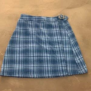 blue john galt mini skirt with buckle